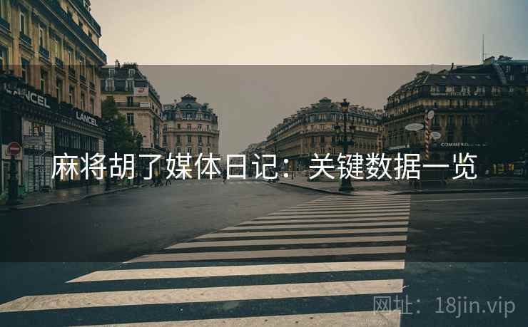 麻将胡了媒体日记:关键数据一览 麻将胡了媒体日记:关键数据一览