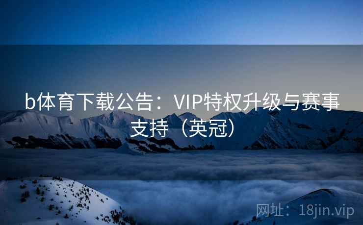 b体育下载公告:VIP特权升级与赛事支持(英冠)
